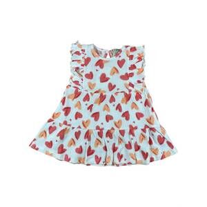 NEW EMC girls ribbed heart dress in white/orange